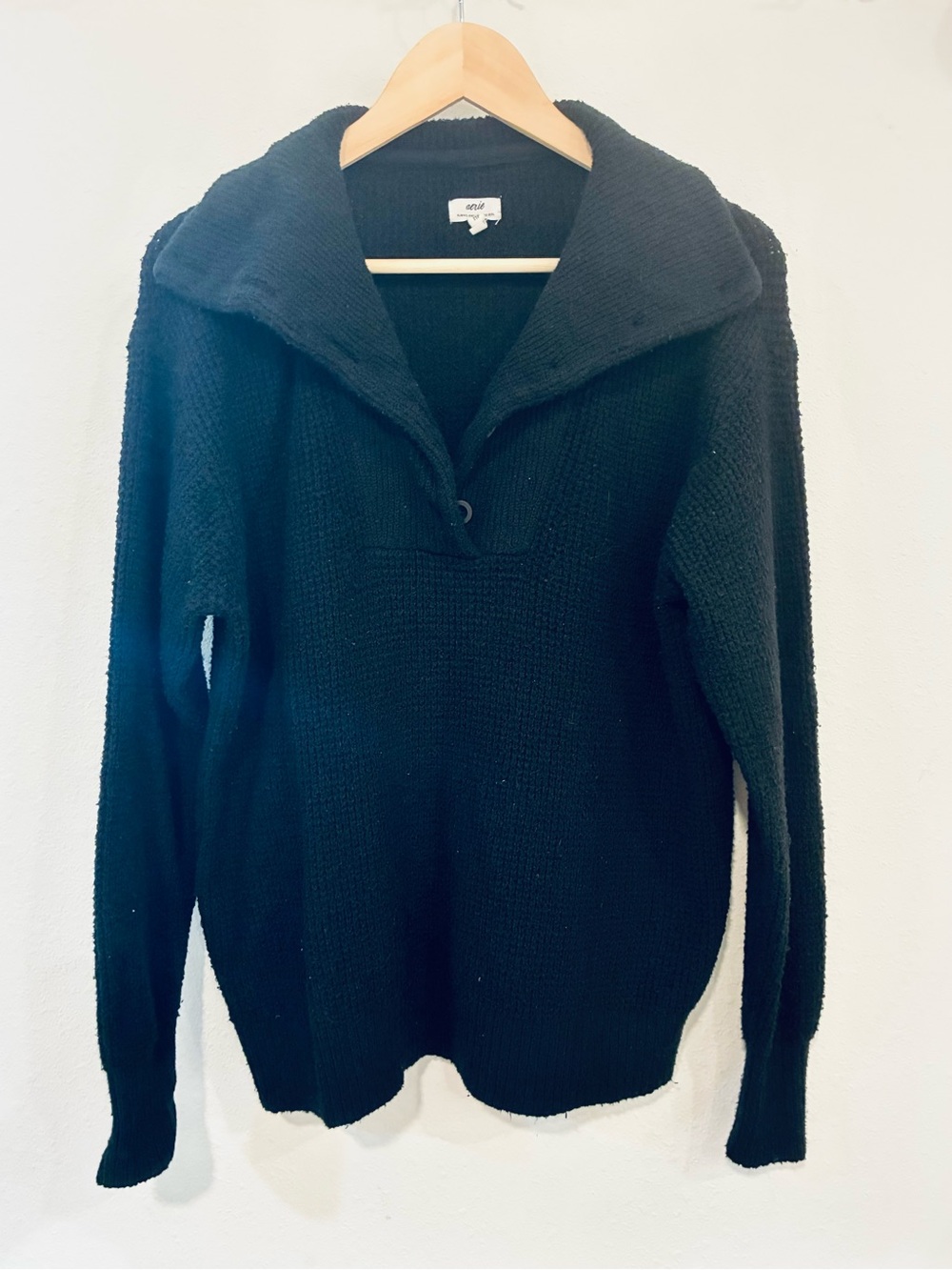 aerie Black Cowl-Neck Pullover Sweater